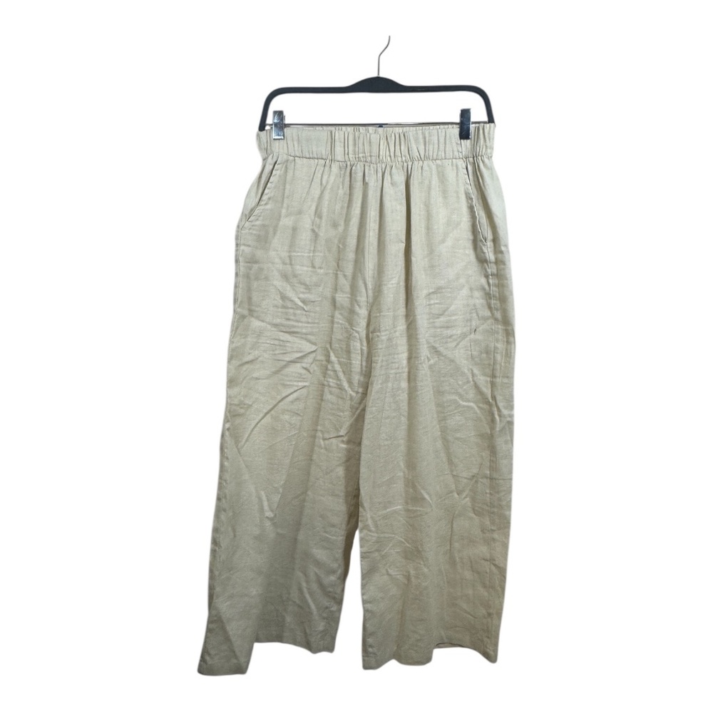 Bailey Capris Womens Size XL Beige Wide Leg Coastal Preppy Minimalist monochrome